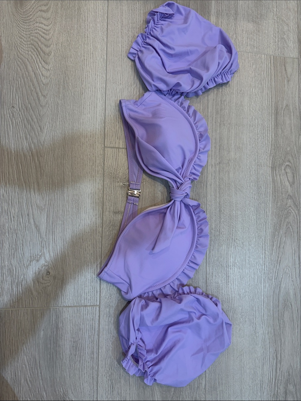 Women's Ruffle Tie-Front Bikini Top - Lavender